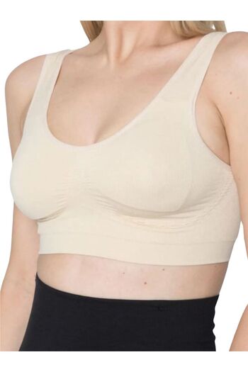 EMBA KORSE Sports Bra - Thick Strap, Padded, Breast Lift Corset, Gathering Bustier Half Tank Top