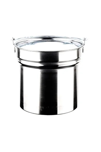 ÜZÜM ÇELİK 4.75 Lt Stainless Steel Copper Yogurt-milk Container with Iron Handle (24.5cm Diameter)