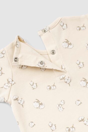 Little Gusto 2 Pieces Short Sleeve Organic Cotton Baby Bodysuit Set Small Cotton Patterned