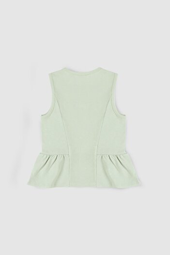 Little Gusto Bamboo Flower Embroidered Children's Blouse Green