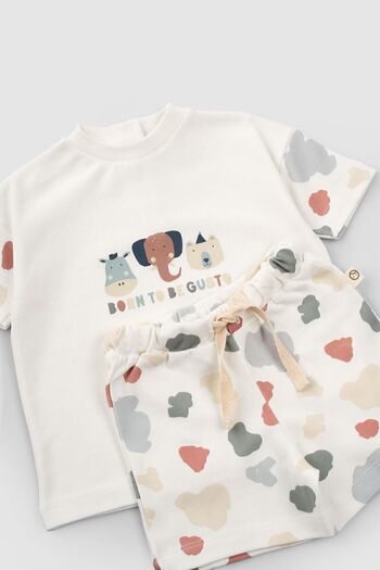 Little Gusto Organic Cotton Baby Shorts Set Animal Pattern