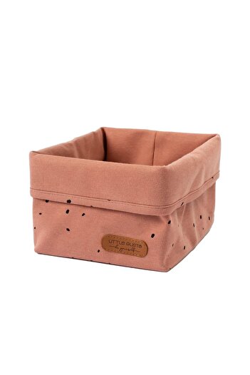 Little Gusto Organizer Sepet Bebek Cosmos Pembe Organik Pamuk 15x17 cm