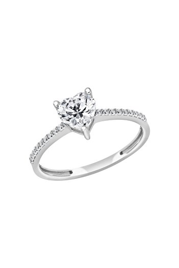 Diamond Line-Gülaylar Altın Tektaş Kalp Yüzük