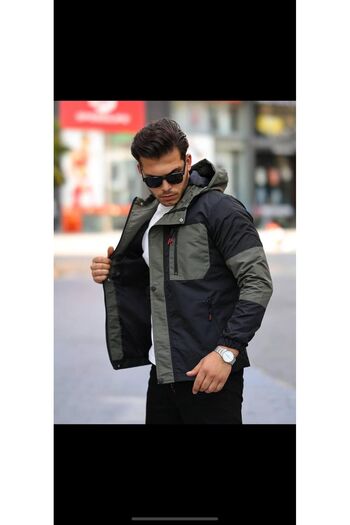 FLUEND MODA Men's Seasonal Coat Waterproof and Windproof Double Color Jacket