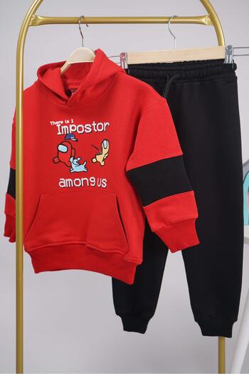 MİNİKO KİDS Boy's Hooded Cotton Tracksuit Set - Back to School