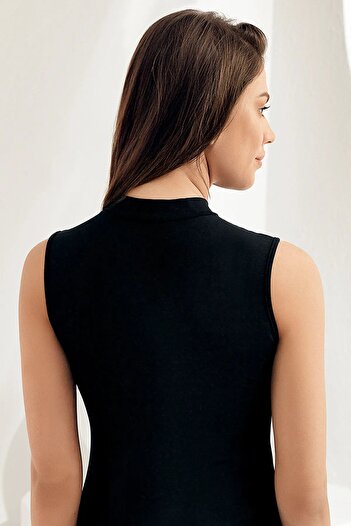 Şahin Turtleneck Sleeveless Women's Badi - 3 Pieces 95% Cotton 5% Lycra