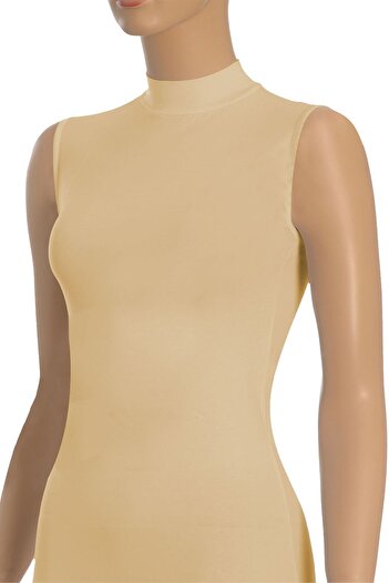 Öts Women's White Turtleneck Zero Sleeve Turtleneck Athlete