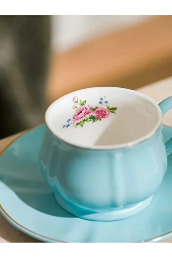LC Waikiki LCW HOME - 2-Person Floral Printed Porcelain Coffee Cup Set