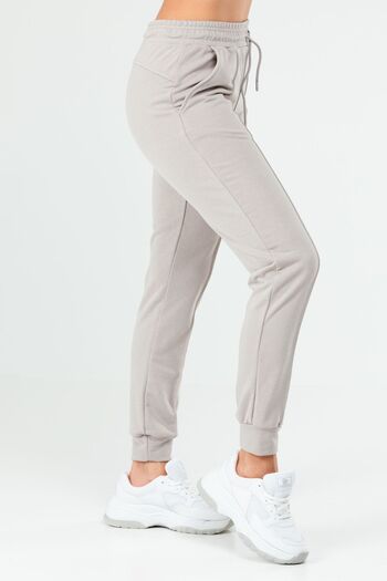 speedlife Gray Regular Cotton High Waist Cuffed Women's Tracksuit Bottom Sd0940