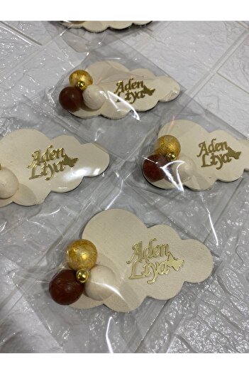 NeşeliAtölyem 5 Pieces Baby Gift Cloud Magnet Baby Birth Magnet Gift