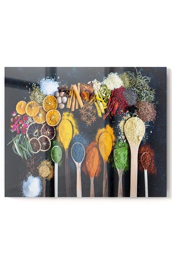Olinpa Premium Kitchen Glass Stove Back Protector Countertop Built-In Back Protector 50X60Cm |   Seasoning Spoon