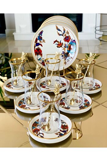 Onedekor 18 Piece Modern Lilac Cake Tea Clock Set