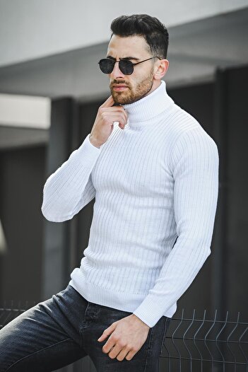 Oksit Seka 822 Men's Throat Slim Fit Sweater - Thick Corded