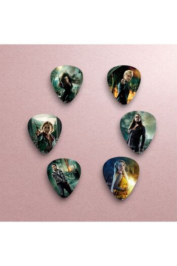 cantekin Gitar Pena 6 Adet 0.71mm Harry Potter Baskılı Gitar Penası Özel Tasarım