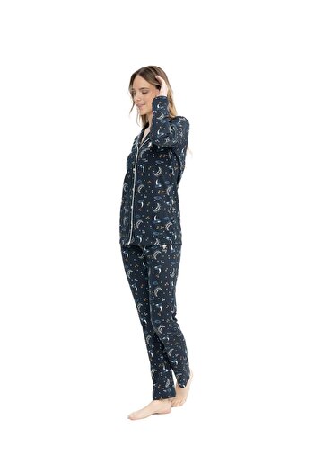 U.S. Polo Assn. Set de pijamale cu plăcuță cu licență imprimată pentru femei - 17119