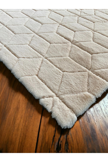 Prizma Comfort Diamond No:1 - Washable Single Bathroom Rug and Mat |   Milk Coffee - (75X110) cm