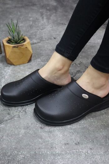 Epilla Black Orthopedic Anatomical Doctor Nurse Chef Slippers