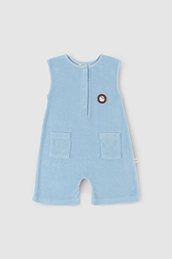 Little Gusto Sleeveless Shorts Jumpsuit Blue