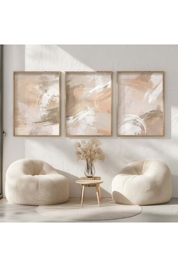 STARYUNA Painting with Wooden Frame 3 Brushes Impact, Color Beige Painting Yuna23
