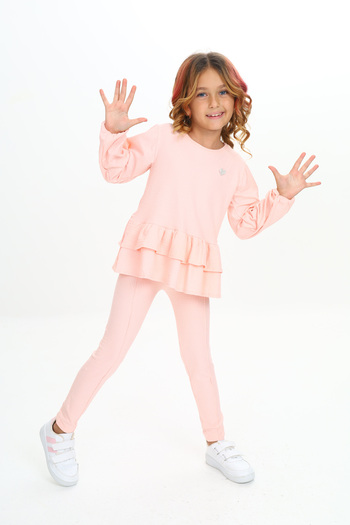 e-çocuk Girl's Set with Heart Bronchies - Lower and Upper Set 504341