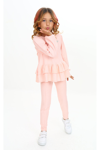 e-çocuk Girl's Set with Heart Bronchies - Lower and Upper Set 504341