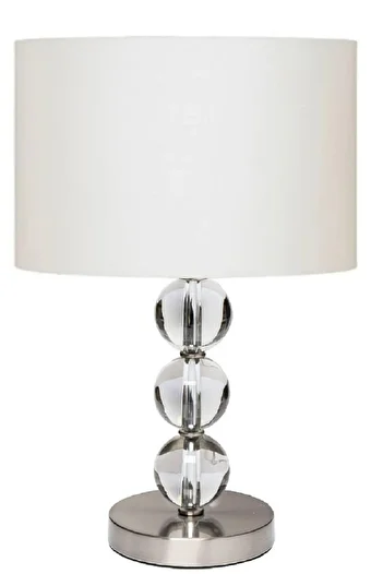 571 Store 2 Decorative Table Night Lamps - Fabric with Glass Body, Chrome Legs and Heads