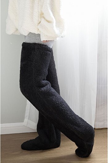 kubbe Tedy Plush Sleeping Socks Welsoft Above Knee Home Socks Foot Warmer Long Socks