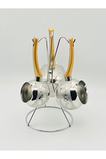 CAN Gold Steel Yakamoz 3-Piece Coffee Pot Set