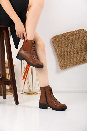 HKM shoes Δεμένο δέρμα με αντιολισθητική σόλα με φερμουάρ Μπότες μόδας Stylish 580 Tan Skin Boots
