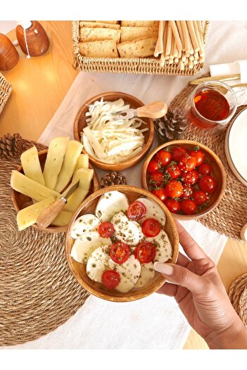 KaiHome Akasya 15cm 4-Piece Round Presentation / Snack / Breakfast