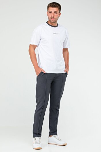 speedlife White Smoked Oversize Crew Neck Basic Ανδρικό Σετ Xb0093