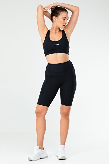 speedlife Navy Blue Slim Fit Micro High Waist Recovery Biker Women's Leggings St0043