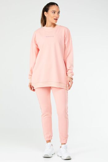 speedlife Crew Neck Powder Cotton Women's Tracksuit Tunic Set - Sa2619