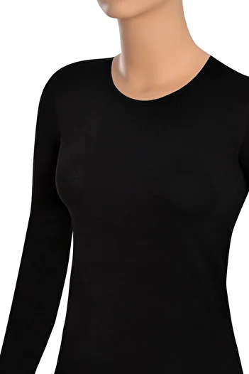 Öts Women's Long Sleeve Crew Neck Bodysuit Cotton Lycra T-Shirt