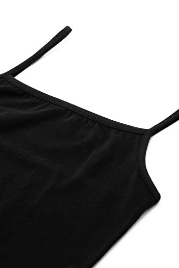 Öts Women's White Square Flat Collar Cotton Lycra String Tank Top