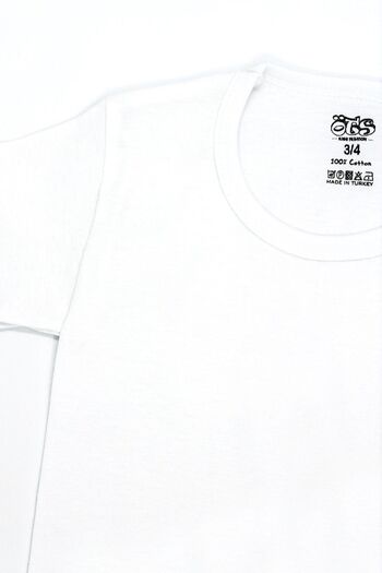 Öts Boy's White 2-Piece Cotton Ribbed T-shirt