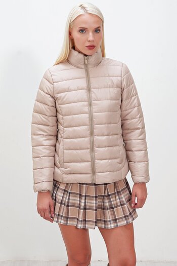 HAKKE Sliced Stand Collar Coat