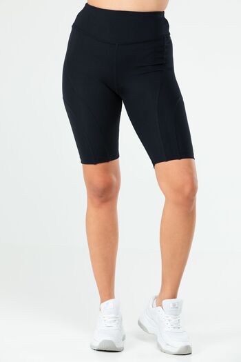 speedlife Navy Blue Slim Fit Micro High Waist Recovery Biker Women's Leggings St0043