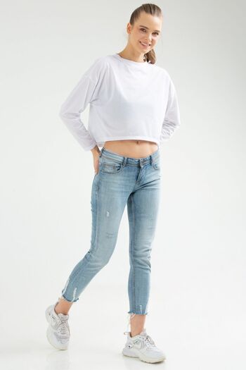 speedlife White Regular Crew Neck Women's T-Shirt Sf0436