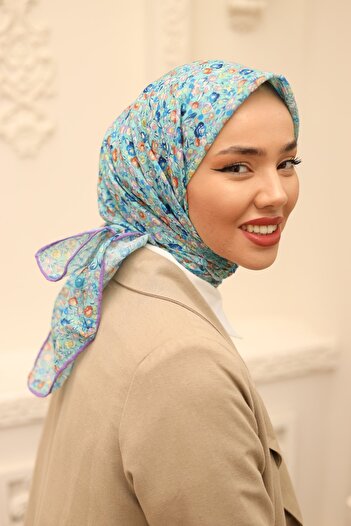 Silk Home Soft Cotton Carnation Patterned Scarf