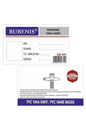 Rubenis Transparent Pin Name Badge