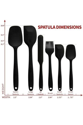 Mirilliahome 13 Piece Black Teflon and Silicone Serving Set – Fireproof Non-Stick Kitchen Utensils
