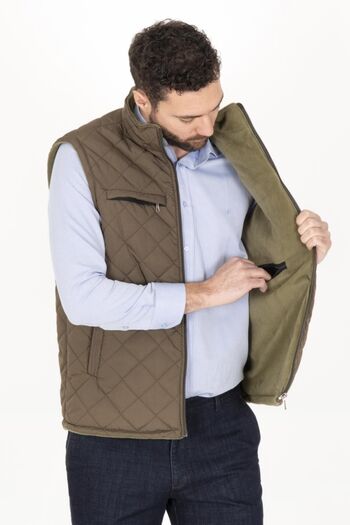 HeviStor Classic Cut Quilted Inflatable Vest with Fleece Inside Dad Vest