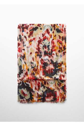 MANGO Woman Schal mit Ikat-Muster