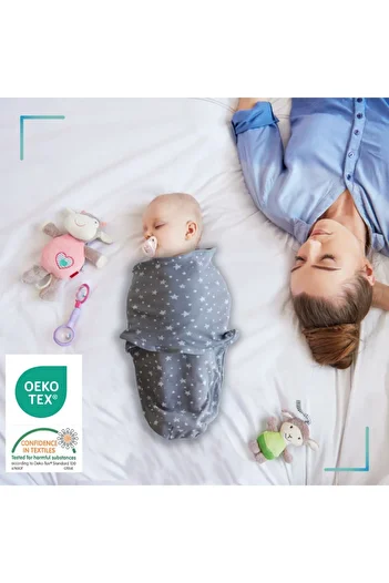 Mommyslab New Season 0-4 Months Patterned Baby Cotton Swaddle - 100% Cotton, Colored and Velcro (Oeko Tex Cif Certificated)