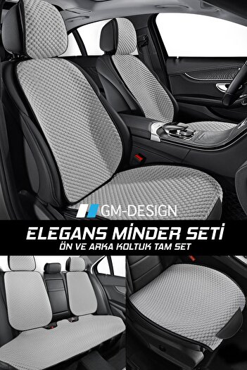 GM-DESIGN غطاء وسادة مقعد السيارة المضاد للتعرق من إليجانس مع جيوب - (مجموعة كاملة من الأمام والخلف - مع مسند رأس خلفي)