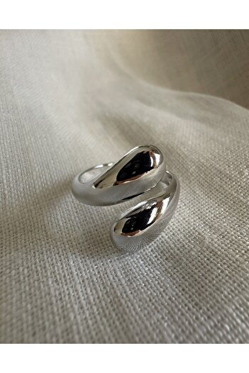 ringbox Silver Colored Round Head Spiral Adjustable Ring