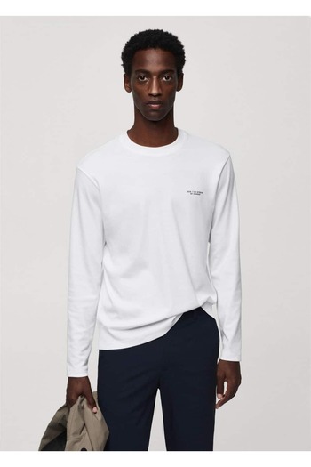 MANGO Man 100% cotton printed T-shirt