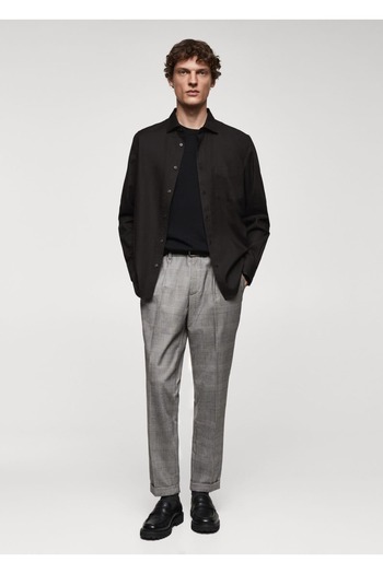 MANGO Man Checkered Pleated Pants