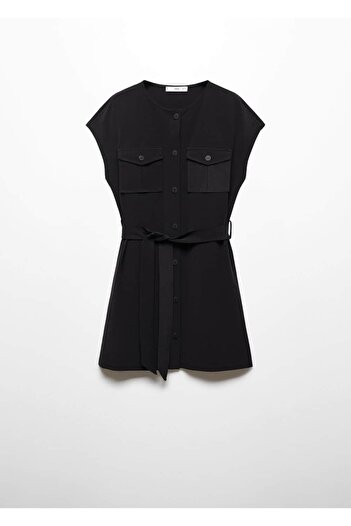 MANGO Woman Cep Detaylı Bağ Detaylı Elbise